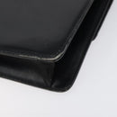 GUCCI Chain Shoulder Bag Leather Black Gold Auth 121927-16