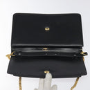 GUCCI Chain Shoulder Bag Leather Black Gold Auth 121927-9
