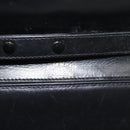 GUCCI Chain Shoulder Bag Leather Black Gold Auth 121927-10