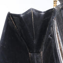 GUCCI Chain Shoulder Bag Leather Black Gold Auth 121927-20