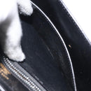 GUCCI Chain Shoulder Bag Leather Black Gold Auth 121927-21