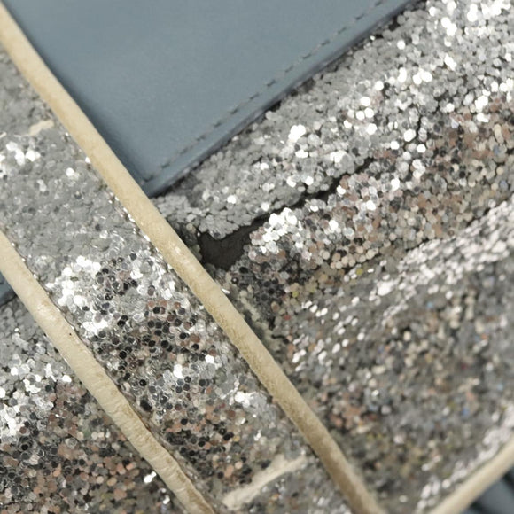 Miu Miu Matelasse Chain Shoulder Bag Leather Light Blue Auth 121929