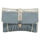 Miu Miu Matelasse Chain Shoulder Bag Leather Light Blue Auth 121929-13