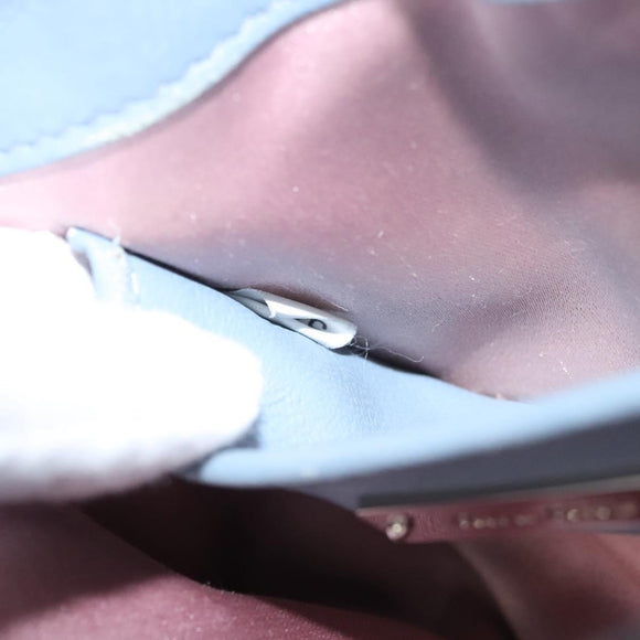 Miu Miu Matelasse Chain Shoulder Bag Leather Light Blue Auth 121929