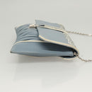 Miu Miu Matelasse Chain Shoulder Bag Leather Light Blue Auth 121929-3