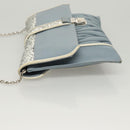 Miu Miu Matelasse Chain Shoulder Bag Leather Light Blue Auth 121929-4