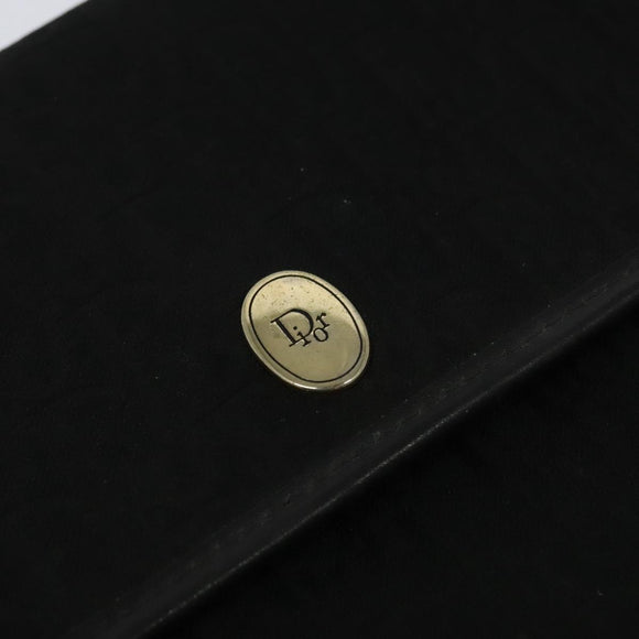 Christian Dior Trotter Canvas Shoulder Bag Black Gold Auth 121934