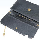 Christian Dior Trotter Canvas Shoulder Bag Black Gold Auth 121934-10