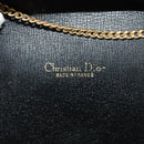 Christian Dior Trotter Canvas Shoulder Bag Black Gold Auth 121934-18