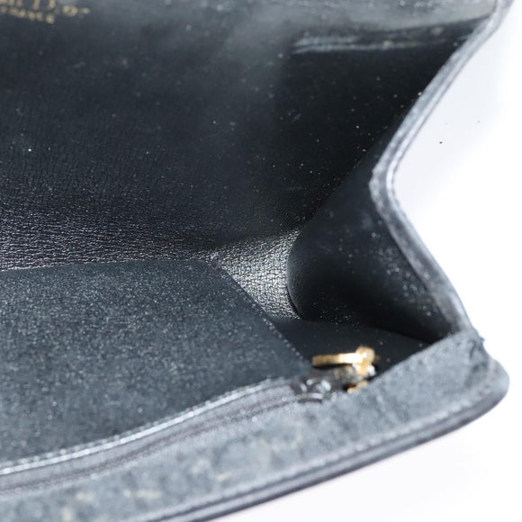 Christian Dior Trotter Canvas Shoulder Bag Black Gold Auth 121934