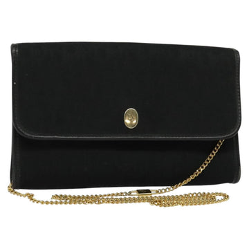 Christian Dior Trotter Canvas Shoulder Bag Black Gold Auth 121934