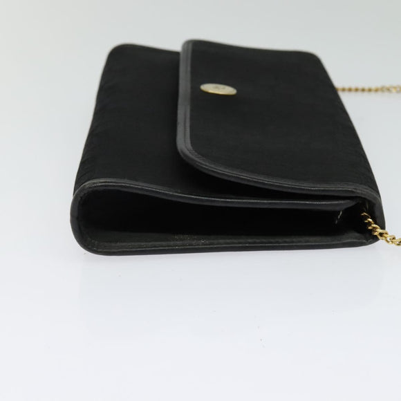 Christian Dior Trotter Canvas Shoulder Bag Black Gold Auth 121934