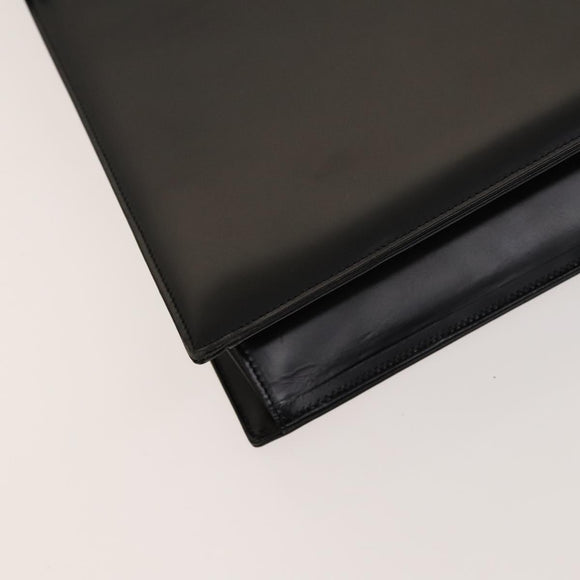 GIVENCHY Hand Bag Leather 2way Black Gold Auth 121947