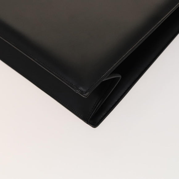 GIVENCHY Hand Bag Leather 2way Black Gold Auth 121947