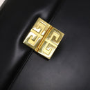 GIVENCHY Hand Bag Leather 2way Black Gold Auth 121947-10