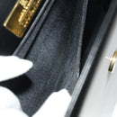 GIVENCHY Hand Bag Leather 2way Black Gold Auth 121947-20