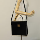 GIVENCHY Hand Bag Leather 2way Black Gold Auth 121947-22
