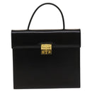 GIVENCHY Hand Bag Leather 2way Black Gold Auth 121947-13