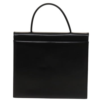 GIVENCHY Hand Bag Leather 2way Black Gold Auth 121947 - 0