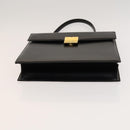 GIVENCHY Hand Bag Leather 2way Black Gold Auth 121947-5