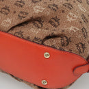 MCM Logogram Vicetos Tote Bag Canvas 2way Brown Gold Auth 121967-15