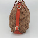 MCM Logogram Vicetos Tote Bag Canvas 2way Brown Gold Auth 121967-4