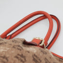 MCM Logogram Vicetos Tote Bag Canvas 2way Brown Gold Auth 121967-8