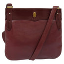 CARTIER Must Line Shoulder Bag Leather Bordeaux Gold Auth 121969-1