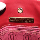 CARTIER Must Line Shoulder Bag Leather Bordeaux Gold Auth 121969-10