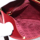CARTIER Must Line Shoulder Bag Leather Bordeaux Gold Auth 121969-18