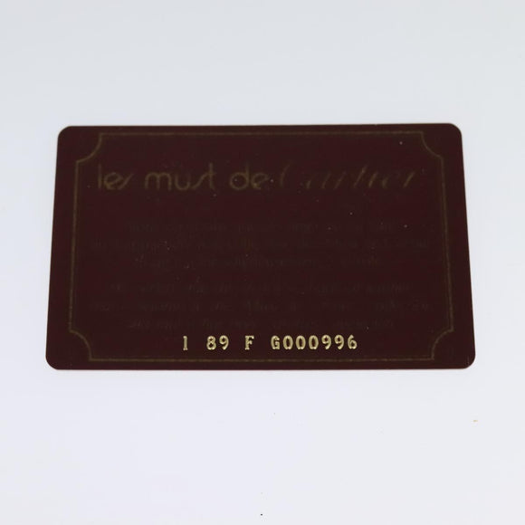 CARTIER Must Line Shoulder Bag Leather Bordeaux Gold Auth 121969