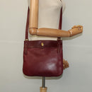 CARTIER Must Line Shoulder Bag Leather Bordeaux Gold Auth 121969-20