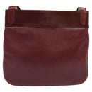 CARTIER Must Line Shoulder Bag Leather Bordeaux Gold Auth 121969-2