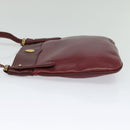 CARTIER Must Line Shoulder Bag Leather Bordeaux Gold Auth 121969-3