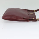CARTIER Must Line Shoulder Bag Leather Bordeaux Gold Auth 121969-4