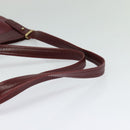 CARTIER Must Line Shoulder Bag Leather Bordeaux Gold Auth 121969-7