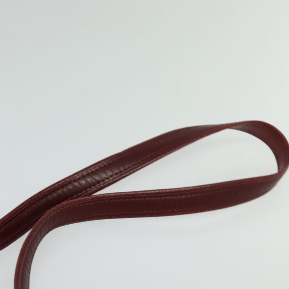 CARTIER Must Line Shoulder Bag Leather Bordeaux Gold Auth 121969