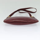 CARTIER Must Line Shoulder Bag Leather Bordeaux Gold Auth 121969-5
