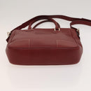 LOEWE Anagram Hand Bag Leather 2way Red Silver Auth 121972-5