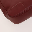 LOEWE Anagram Hand Bag Leather 2way Red Silver Auth 121972-15