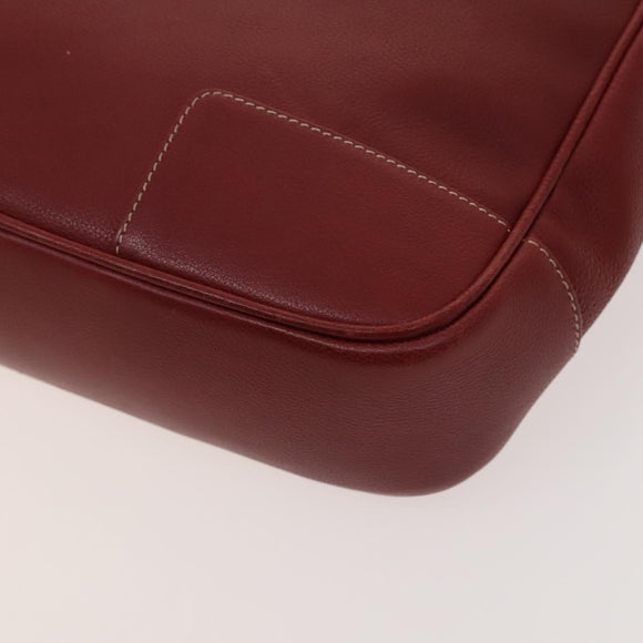 LOEWE Anagram Hand Bag Leather 2way Red Silver Auth 121972