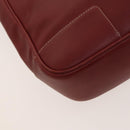 LOEWE Anagram Hand Bag Leather 2way Red Silver Auth 121972-17