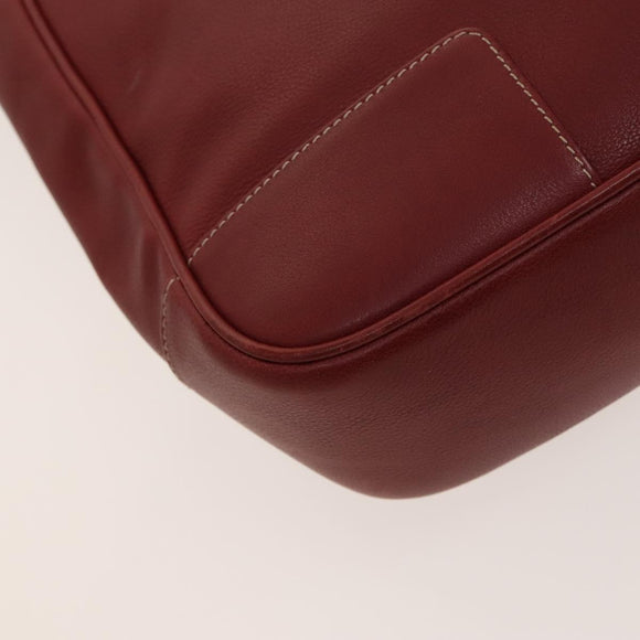 LOEWE Anagram Hand Bag Leather 2way Red Silver Auth 121972