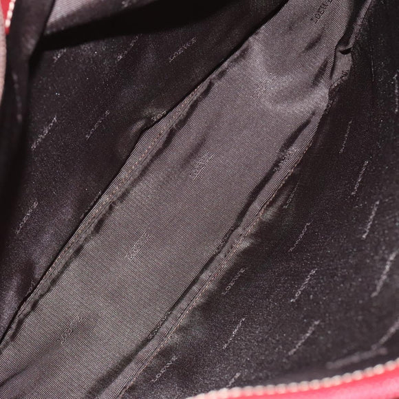 LOEWE Anagram Hand Bag Leather 2way Red Silver Auth 121972