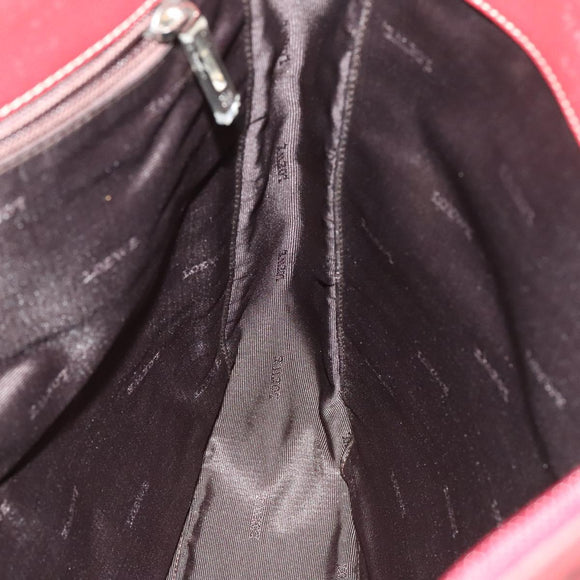 LOEWE Anagram Hand Bag Leather 2way Red Silver Auth 121972