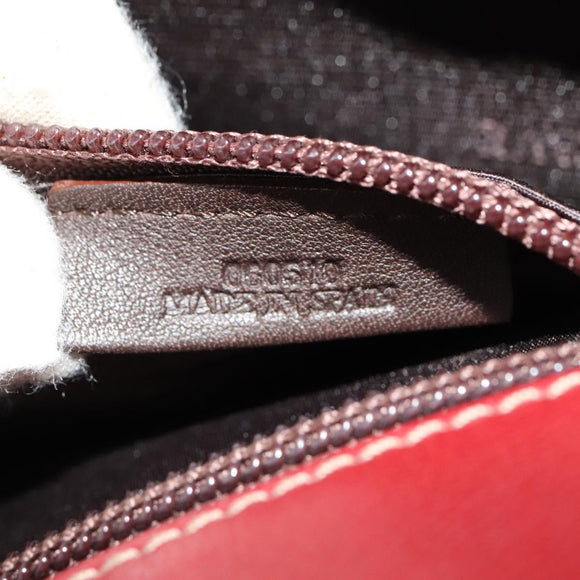 LOEWE Anagram Hand Bag Leather 2way Red Silver Auth 121972