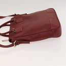 LOEWE Anagram Hand Bag Leather 2way Red Silver Auth 121972-4