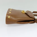 Salvatore Ferragamo Hand Bag Leather 2way Brown Gold Auth 121973-4