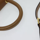 Salvatore Ferragamo Hand Bag Leather 2way Brown Gold Auth 121973-7