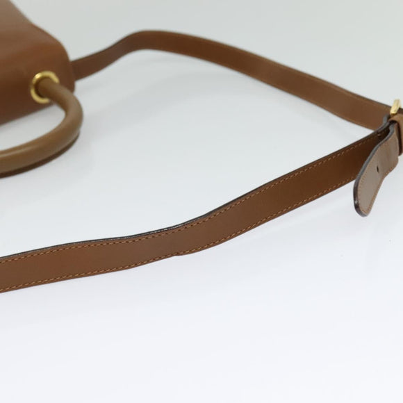 Salvatore Ferragamo Hand Bag Leather 2way Brown Gold Auth 121973